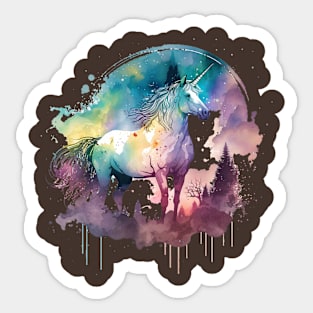 splashed colorful unicorn Sticker